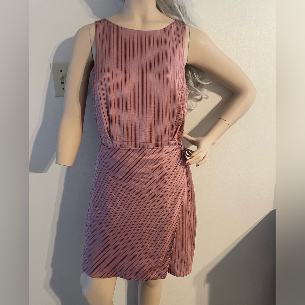 Express pink pin stripe dress